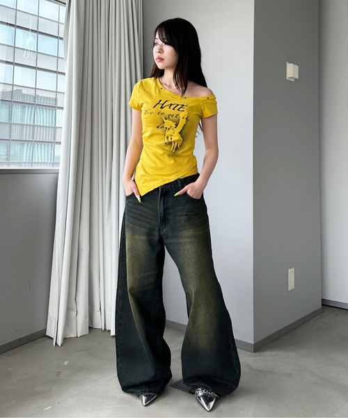 sedacle girl(セダクルガール)の「ユニコーンオフショルT(Tシャツ/カットソー・レディース・イエロー/オフホワイト/ブラック・FREE)」の22枚目の写真
