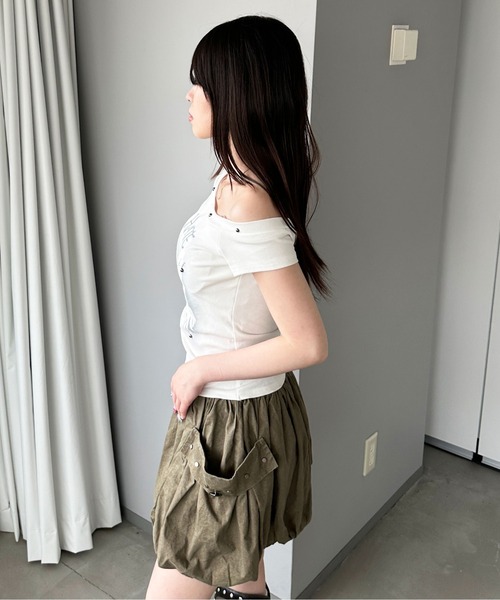 sedacle girl(セダクルガール)の「ユニコーンオフショルT(Tシャツ/カットソー・レディース・イエロー/オフホワイト/ブラック・FREE)」の6枚目の写真