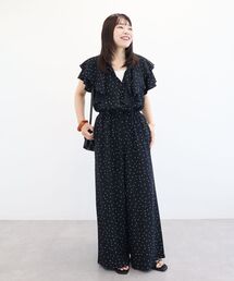 セール】胸元バルーンワイドシルエットサロペット（サロペット