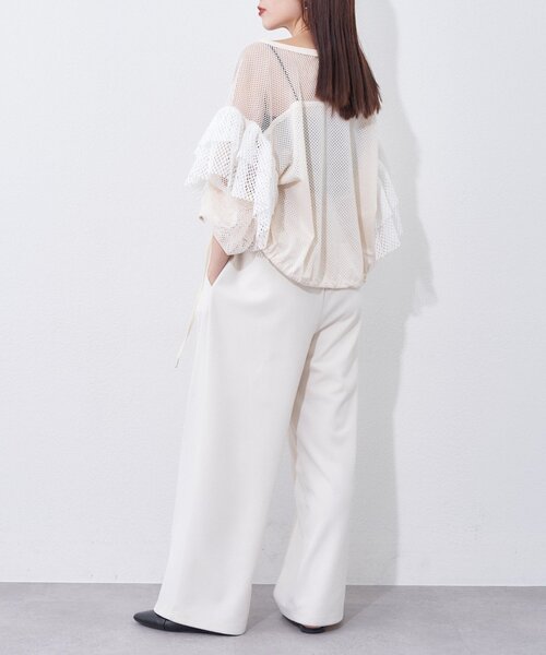 etsinta（エシンタ）の「【etsinta】メッシュフリルカーデ（カーディガン/ボレロ・レディース・オフホワイト/ネイビー・ONE SIZE）」の11枚目の写真