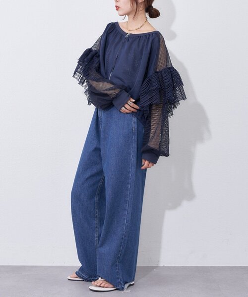 etsinta（エシンタ）の「【etsinta】メッシュフリルカーデ（カーディガン/ボレロ・レディース・オフホワイト/ネイビー・ONE SIZE）」の20枚目の写真