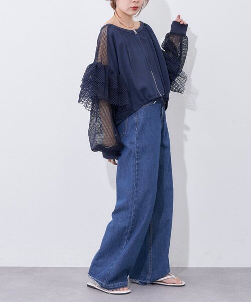 etsinta（エシンタ）の「【etsinta】メッシュフリルカーデ（カーディガン/ボレロ・レディース・オフホワイト/ネイビー・ONE SIZE）」の21枚目の写真