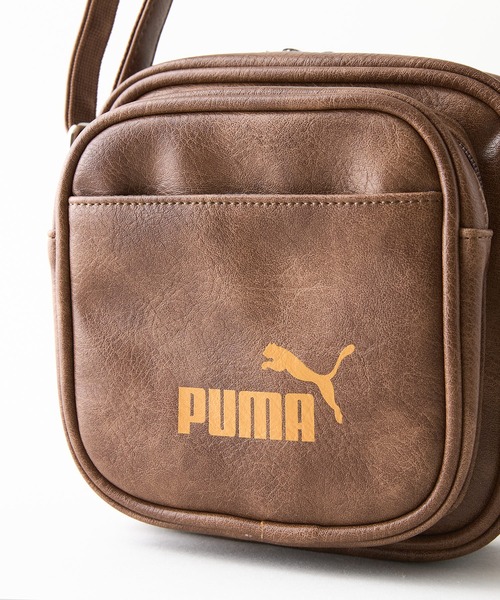 PUMA(プーマ)の「【PUMA/プーマ】【ミニマルなお出掛けに最適な容量2L 高見えPUレザー】ビンテージPUスクエアミニショルダー 前面ポケット付き レトロ ストリート y2k スポーツミックス 古着風 おしゃれ ユニセックス(ショルダーバッグ・メンズ・ブラウン/ブラック/ホワイト・FREE)」の6枚目の写真