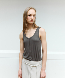 U-Neck Sleeveless Top_Brown