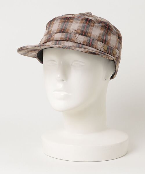 Ray BEAMS(レイビームス)の「O.スター刺繍チェックcap(ハット・レディース・ダークブラウン/サックスブルー・ONE SIZE)」の1枚目の写真
