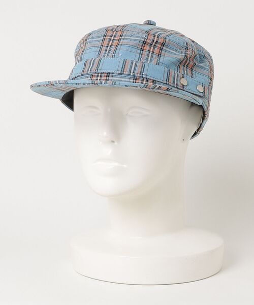 Ray BEAMS(レイビームス)の「O.スター刺繍チェックcap(ハット・レディース・ダークブラウン/サックスブルー・ONE SIZE)」の2枚目の写真