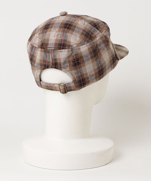 Ray BEAMS(レイビームス)の「O.スター刺繍チェックcap(ハット・レディース・ダークブラウン/サックスブルー・ONE SIZE)」の3枚目の写真