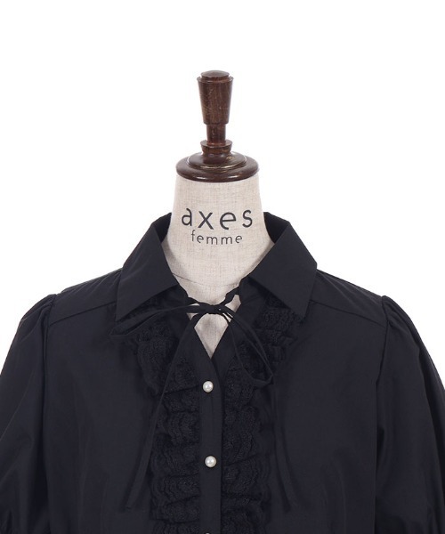 axes femme(アクシーズファム)の「レースフリル×編上ブラウス(シャツ/ブラウス・レディース・ブラック/ホワイト・FREE)」の17枚目の写真