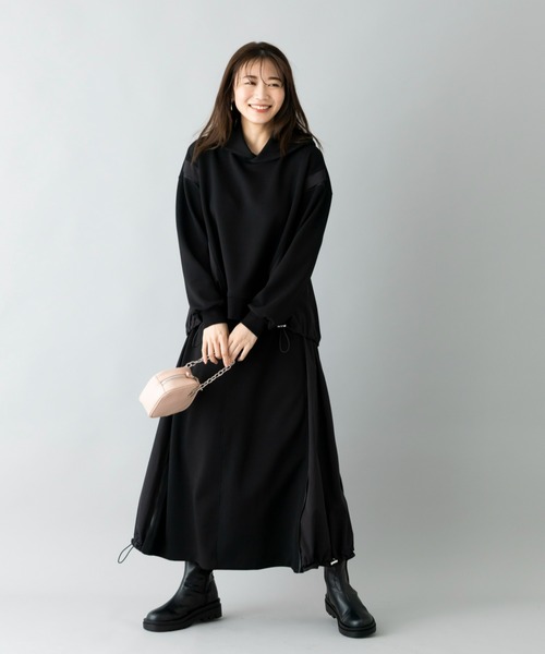 UNDOVE(アンドゥーブ)の「イージーケア ×ウォッシャブル×UVカット×防シワ ×ストレッチ|【SEJ】異素材切替フーディープルオーバ(パーカー・レディース・ブラック/アイボリー・LARGE/X-LARGE/MEDIUM)」の15枚目の写真