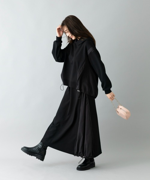 UNDOVE(アンドゥーブ)の「イージーケア ×ウォッシャブル×UVカット×防シワ ×ストレッチ|【SEJ】異素材切替フーディープルオーバ(パーカー・レディース・ブラック/アイボリー・LARGE/X-LARGE/MEDIUM)」の16枚目の写真