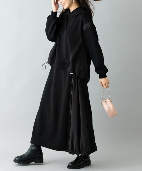 UNDOVE(アンドゥーブ)の「イージーケア ×ウォッシャブル×UVカット×防シワ ×ストレッチ|【SEJ】異素材切替フーディープルオーバ(パーカー・レディース・ブラック/アイボリー・LARGE/X-LARGE/MEDIUM)」の18枚目の写真
