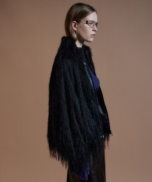 MAISON SPECIAL(メゾンスペシャル)の「Feather High-Neck Blouson/フェザーハイネックブルゾン(ブルゾン・レディース・ブラック/アイボリー・FREE)」の15枚目の写真