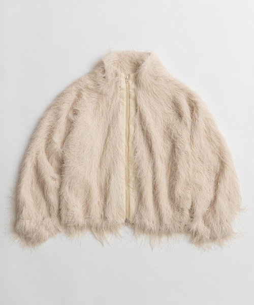 MAISON SPECIAL(メゾンスペシャル)の「Feather High-Neck Blouson/フェザーハイネックブルゾン(ブルゾン・レディース・ブラック/アイボリー・FREE)」の18枚目の写真