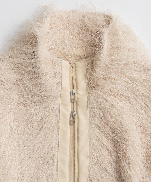 MAISON SPECIAL(メゾンスペシャル)の「Feather High-Neck Blouson/フェザーハイネックブルゾン(ブルゾン・レディース・ブラック/アイボリー・FREE)」の3枚目の写真