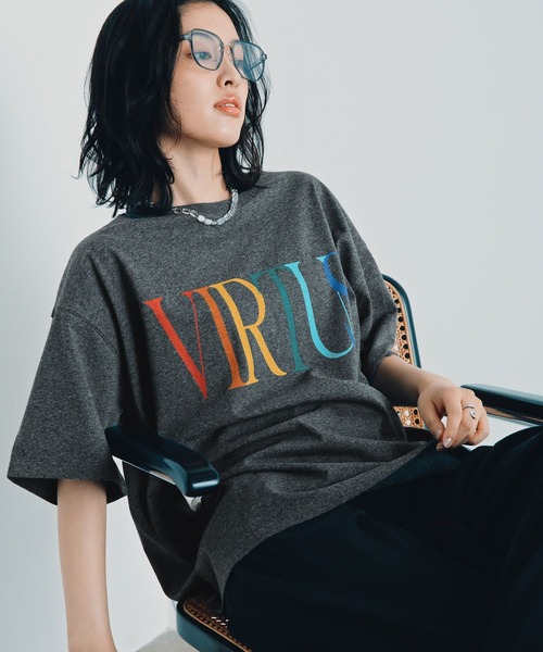 LEPSIM(レプシィム)の「カラー杢ロゴBIGT 1044463(Tシャツ/カットソー・レディース・チャコールグレー/オフホワイト/ブルー/キャメル・FREE)」の15枚目の写真