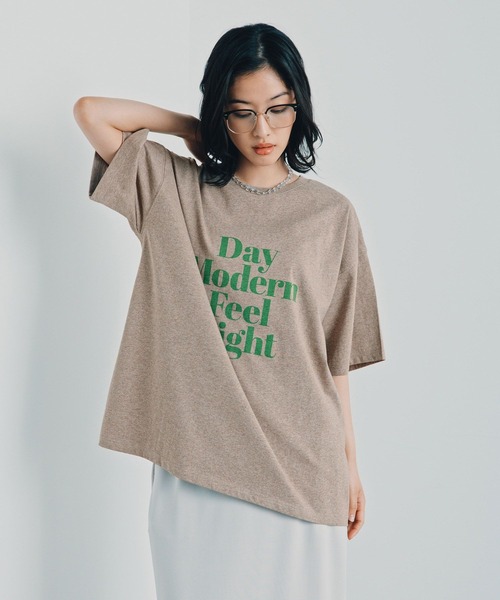 LEPSIM(レプシィム)の「カラー杢ロゴBIGT 1044463(Tシャツ/カットソー・レディース・チャコールグレー/オフホワイト/ブルー/キャメル・FREE)」の19枚目の写真