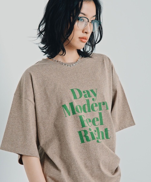 LEPSIM(レプシィム)の「カラー杢ロゴBIGT 1044463(Tシャツ/カットソー・レディース・チャコールグレー/オフホワイト/ブルー/キャメル・FREE)」の21枚目の写真