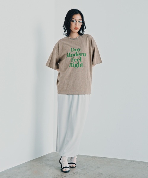 LEPSIM(レプシィム)の「カラー杢ロゴBIGT 1044463(Tシャツ/カットソー・レディース・チャコールグレー/オフホワイト/ブルー/キャメル・FREE)」の22枚目の写真