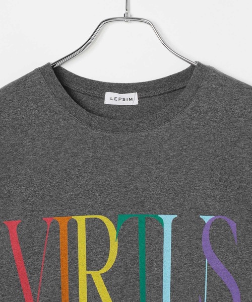 LEPSIM(レプシィム)の「カラー杢ロゴBIGT 1044463(Tシャツ/カットソー・レディース・チャコールグレー/オフホワイト/ブルー/キャメル・FREE)」の5枚目の写真