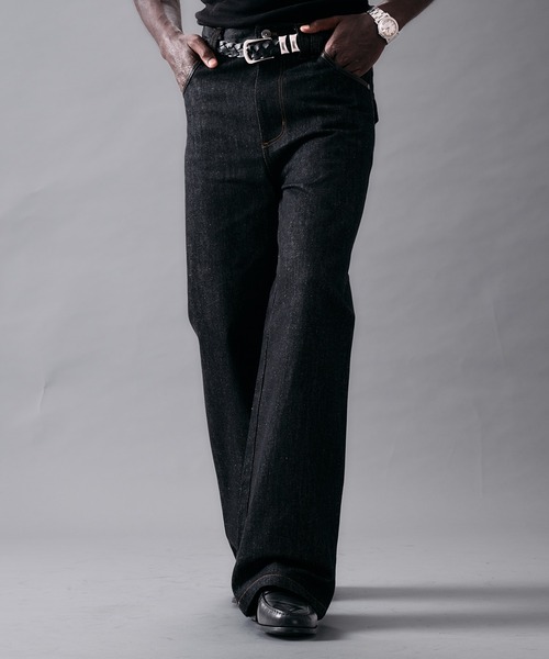ANDER HUNK(アンダーハンク)の「Western Switch Rigid Wide Straight Denim/ウエスタンスイッチリジットワイドストレートデニム(デニムパンツ・メンズ・インディゴブルー/ブラック・SMALL/MEDIUM/LARGE)」の4枚目の写真