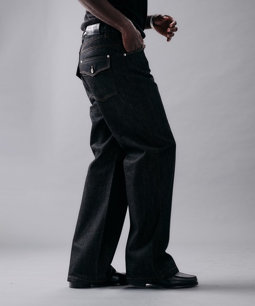 ANDER HUNK(アンダーハンク)の「Western Switch Rigid Wide Straight Denim/ウエスタンスイッチリジットワイドストレートデニム(デニムパンツ・メンズ・インディゴブルー/ブラック・SMALL/MEDIUM/LARGE)」の5枚目の写真