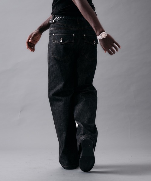 ANDER HUNK(アンダーハンク)の「Western Switch Rigid Wide Straight Denim/ウエスタンスイッチリジットワイドストレートデニム(デニムパンツ・メンズ・インディゴブルー/ブラック・SMALL/MEDIUM/LARGE)」の6枚目の写真