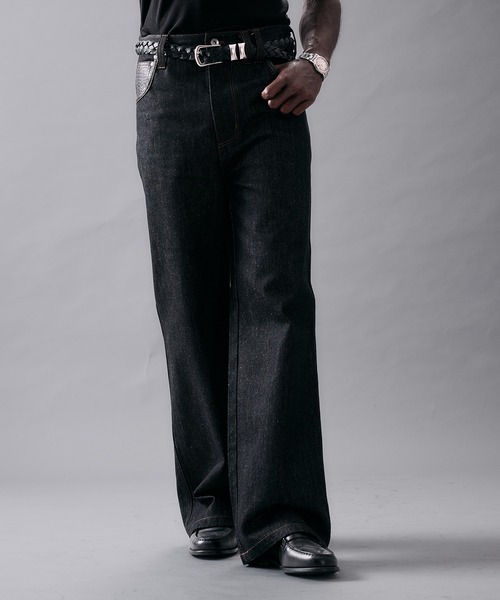 ANDER HUNK(アンダーハンク)の「Western Switch Rigid Wide Straight Denim/ウエスタンスイッチリジットワイドストレートデニム(デニムパンツ・メンズ・インディゴブルー/ブラック・SMALL/MEDIUM/LARGE)」の8枚目の写真