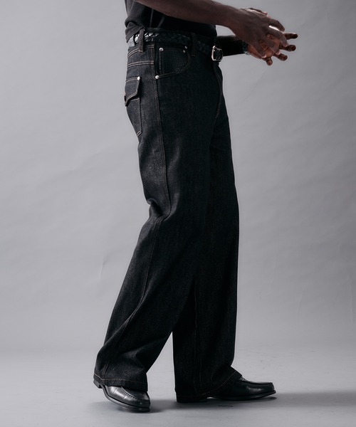 ANDER HUNK(アンダーハンク)の「Western Switch Rigid Wide Straight Denim/ウエスタンスイッチリジットワイドストレートデニム(デニムパンツ・メンズ・インディゴブルー/ブラック・SMALL/MEDIUM/LARGE)」の9枚目の写真