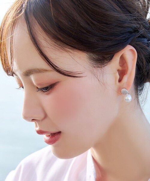 Tiaclasse（ティアクラッセ）の「【金属アレルギー対応】グリッターパールピアス・イヤリング（ピアス（両耳用）・レディース・ゴールド系/シルバー系/シルバー/ピンクゴールド・FREE）」の7枚目の写真