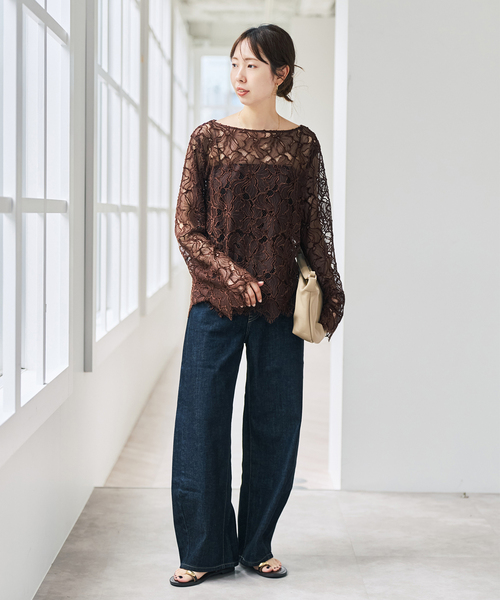 Spick & Span(スピックアンドスパン)の「《新色有り / 追加》モールレースブラウス(シャツ/ブラウス・レディース・ブラウン/ブラック・FREE)」の10枚目の写真
