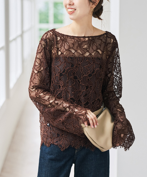 Spick & Span(スピックアンドスパン)の「《新色有り / 追加》モールレースブラウス(シャツ/ブラウス・レディース・ブラウン/ブラック・FREE)」の17枚目の写真