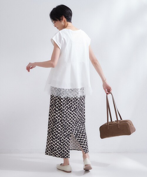 OPAQUE.CLIP（オペークドットクリップ）の「裾レースペプラムカットソー【洗濯機OK】（Tシャツ/カットソー・レディース・ライトブルー/チャコールグレー/ホワイト・42/38/40）」の19枚目の写真