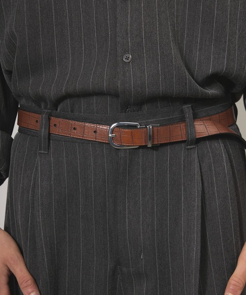Adoon plain(アドーンプレーン)の「ASSORTED ONE-TUCK STRAIGHT SLACKS / アソート1タックストレートスラックス(ストライプ・無地)(スラックス・メンズ・チャコールグレー/ブラック/ベージュ・SMALL/MEDIUM/LARGE)」の4枚目の写真