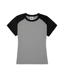 レディース スリムフィット ラグラン 半袖Tシャツ 5 COLORS
