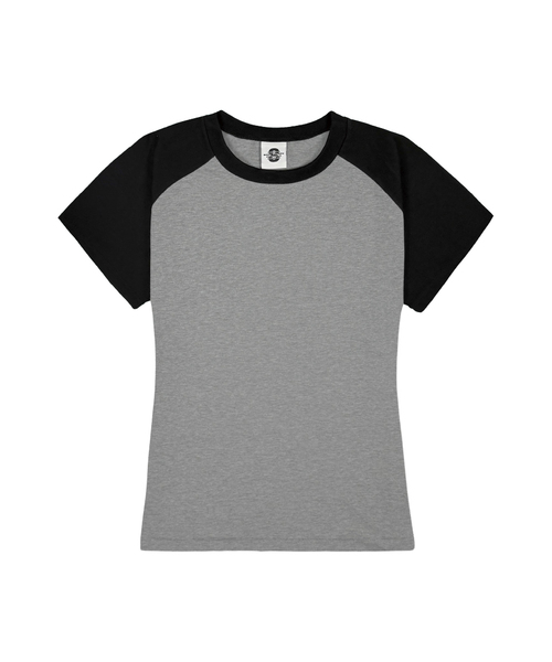 PRIMATE(プライメイト)の「レディース スリムフィット ラグラン 半袖Tシャツ 5 COLORS(Tシャツ/カットソー・レディース・ブラック/ワイン/ネイビー/グリーン/ミックスグレー・FREE)」の2枚目の写真