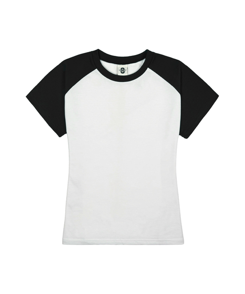 PRIMATE(プライメイト)の「レディース スリムフィット ラグラン 半袖Tシャツ 5 COLORS(Tシャツ/カットソー・レディース・ブラック/ワイン/ネイビー/グリーン/ミックスグレー・FREE)」の1枚目の写真