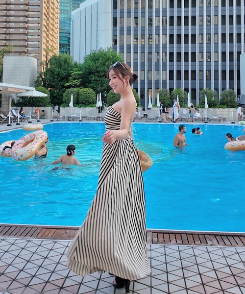 THEODORIC.dy(セオドリックディ)の「ストライプトップワンピース(ワンピース・レディース・アイボリー・MEDIUM/SMALL/LARGE)」の1枚目の写真