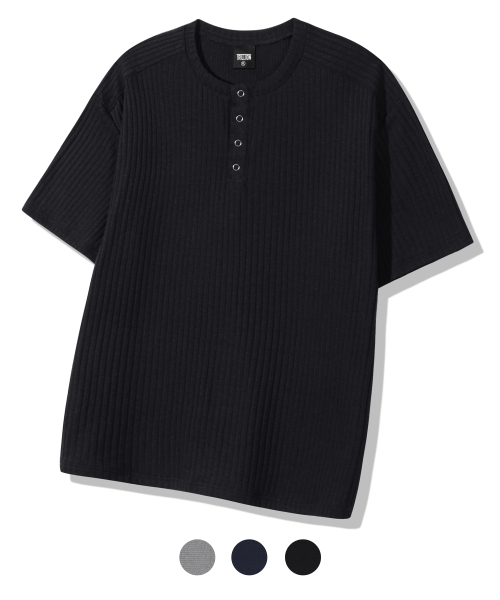 TRILLION(トリリオン)の「リブドリングスナップヘンリーネック半袖Tシャツ_3カラー(Tシャツ/カットソー・レディース・ネイビー/ライトグレー/ブラック・MEDIUM/X-LARGE/LARGE)」の12枚目の写真
