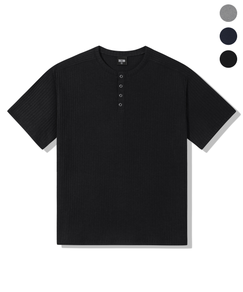 TRILLION(トリリオン)の「リブドリングスナップヘンリーネック半袖Tシャツ_3カラー(Tシャツ/カットソー・レディース・ネイビー/ライトグレー/ブラック・MEDIUM/X-LARGE/LARGE)」の13枚目の写真