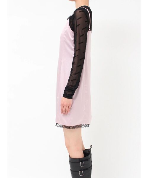 MURUA(ムルーア)の「サテンキャミミニワンピース(ワンピース・レディース・ブラック/ピンク・FREE)」の15枚目の写真