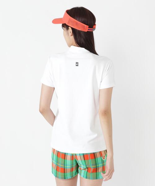 PEARLY GATES(パーリーゲイツ)の「【PEARLY GATES】FD40/-FD100dベア擬似メッシュ半袖ハイネックカットソー(Tシャツ/カットソー・レディース・イエロー系その他2/ネイビー/ホワイト・SMALL/MEDIUM)」の7枚目の写真