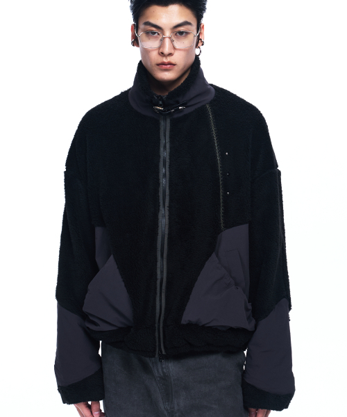 RSSC(アールエスエスシー)の「NYLON MIX FLEECE JACKET - BLACK(その他アウター・レディース・その他・1/2)」の1枚目の写真