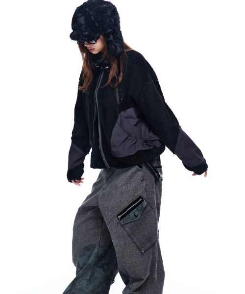 RSSC(アールエスエスシー)の「NYLON MIX FLEECE JACKET - BLACK(その他アウター・レディース・その他・1/2)」の5枚目の写真