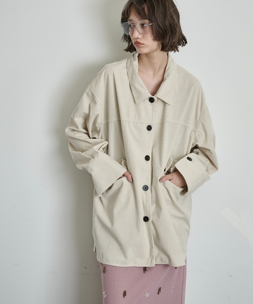 THE YOn(ザヨン)の「オーバーサイズカバーオールシャツジャケット(シャツ/ブラウス・レディース・ブラック/アイボリー/ピンク・FREE)」の15枚目の写真
