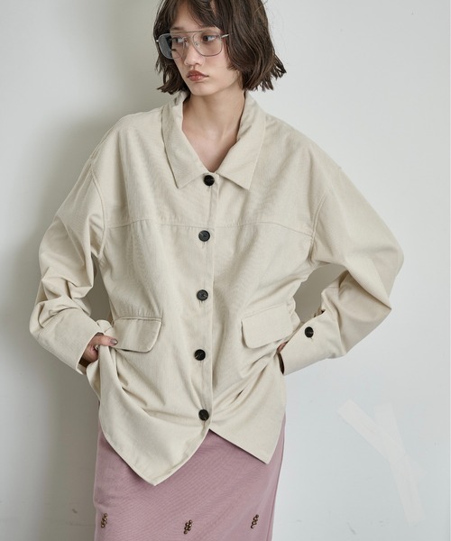 THE YOn(ザヨン)の「オーバーサイズカバーオールシャツジャケット(シャツ/ブラウス・レディース・ブラック/アイボリー/ピンク・FREE)」の16枚目の写真