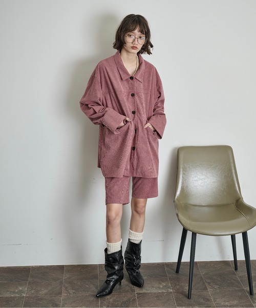 THE YOn(ザヨン)の「オーバーサイズカバーオールシャツジャケット(シャツ/ブラウス・レディース・ブラック/アイボリー/ピンク・FREE)」の11枚目の写真