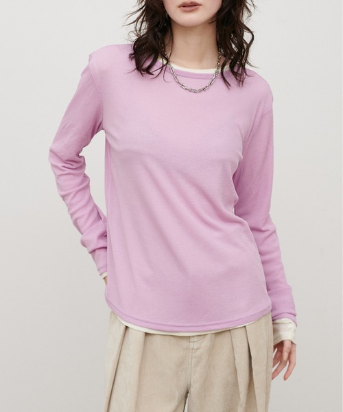 LARUTA（ラルータ）の「【LARUTA】ドライタッチシアーT（Tシャツ/カットソー・レディース・ブラック/オフホワイト/ピンク/ブラウン・FREE）」の22枚目の写真