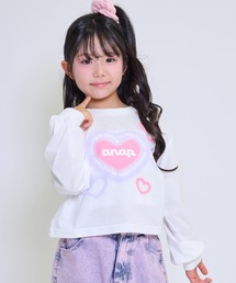 ANAP kids（アナップキッズ）の「ハートプリントロンＴ（Tシャツ/カットソー）」