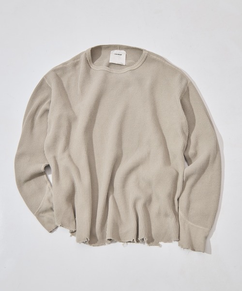 concause(コンコース)の「【concause/コンコース】waffle shirt(Tシャツ/カットソー・メンズ・ベージュ/キャメル/ブラック・5/4)」の3枚目の写真