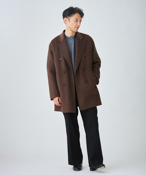 EDIFICE(エディフィス)の「E. ウールカシミヤ Wフェイス コート(チェスターコート・メンズ・チャコールグレー/ブラウン/アイボリー・44/46/48)」の5枚目の写真